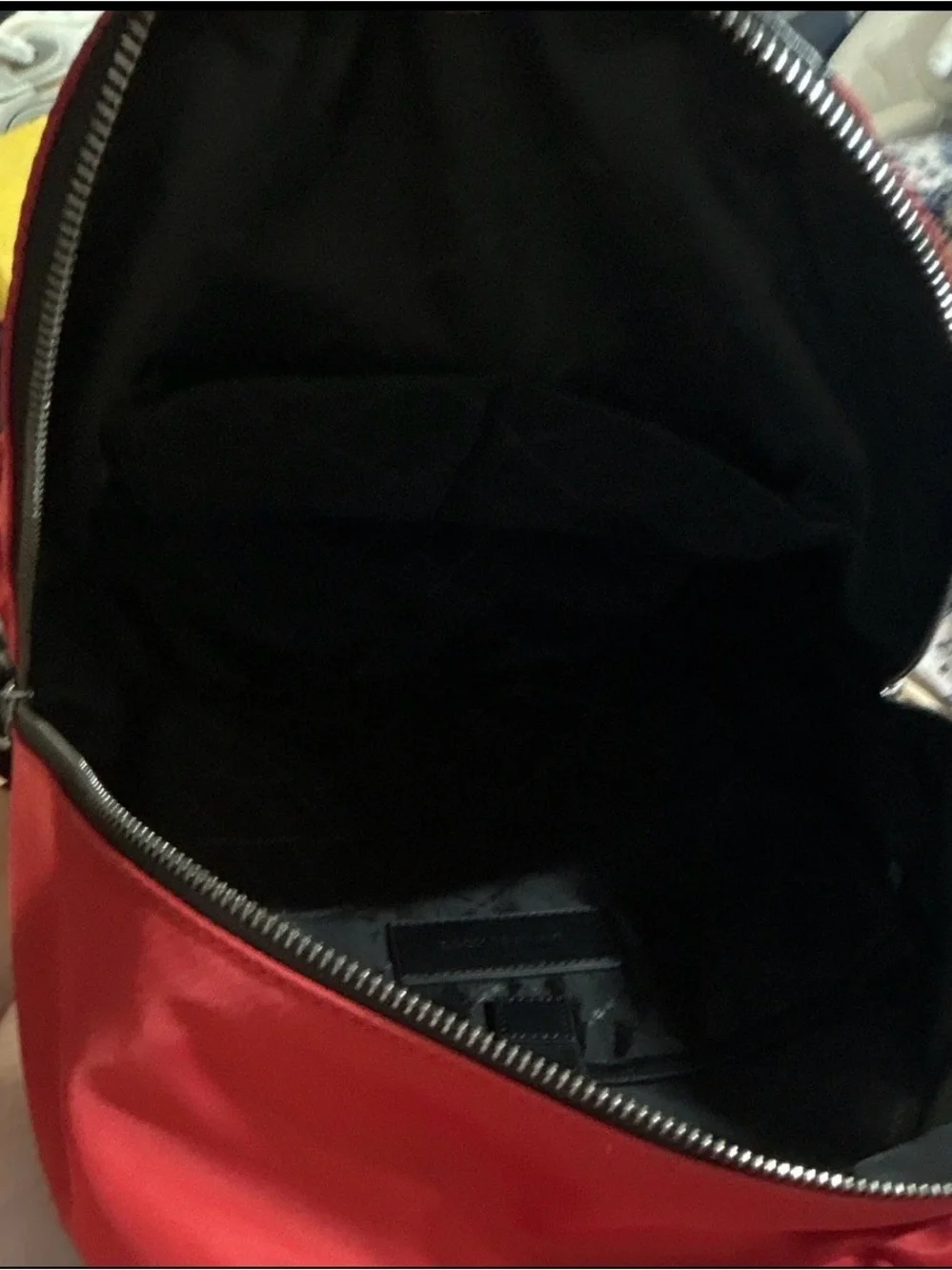 Michael Kors Red and Black Men's Backpack with Dual Front Pockets